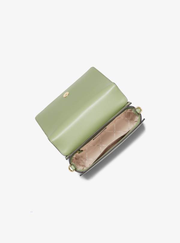 Damske Spojková Taška Michael Kors Mercer Small Woven Faux Leather and Suede Olivovo Zelená - Kabelky Michael Kors Vypredaj | VBCFR-2517